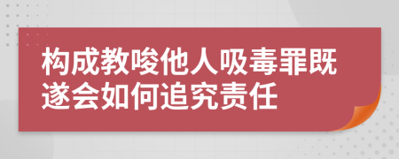 构成教唆他人吸毒罪既遂会如何追究责任