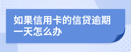 如果信用卡的信贷逾期一天怎么办