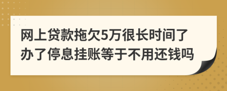 网上贷款拖欠5万很长时间了办了停息挂账等于不用还钱吗