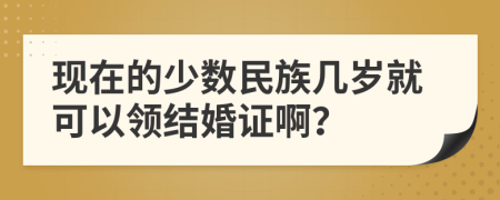 现在的少数民族几岁就可以领结婚证啊？