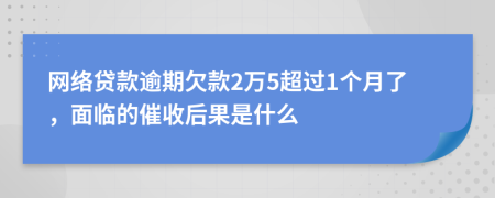 网络贷款逾期欠款2万5超过1个月了，面临的催收后果是什么