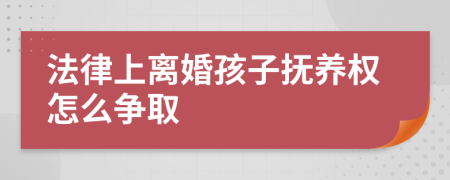 法律上离婚孩子抚养权怎么争取