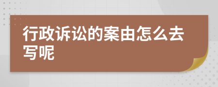 行政诉讼的案由怎么去写呢