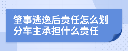 肇事逃逸后责任怎么划分车主承担什么责任