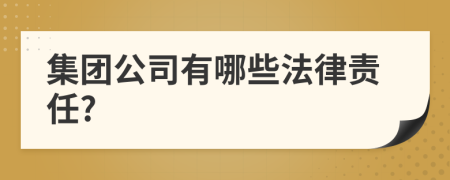 集团公司有哪些法律责任?