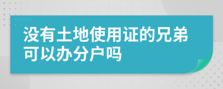 没有土地使用证的兄弟可以办分户吗