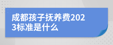 成都孩子抚养费2023标准是什么