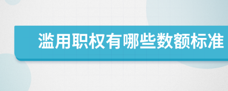 滥用职权有哪些数额标准