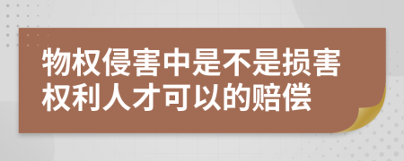 物权侵害中是不是损害权利人才可以的赔偿