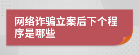 网络诈骗立案后下个程序是哪些