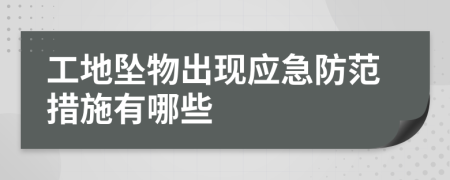 工地坠物出现应急防范措施有哪些