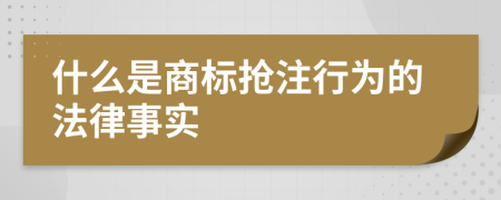 什么是商标抢注行为的法律事实