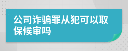 公司诈骗罪从犯可以取保候审吗