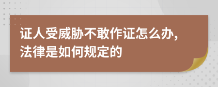 证人受威胁不敢作证怎么办,法律是如何规定的