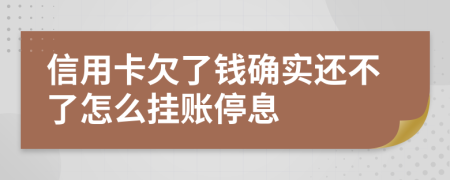 信用卡欠了钱确实还不了怎么挂账停息