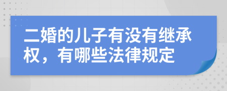 二婚的儿子有没有继承权，有哪些法律规定