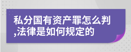 私分国有资产罪怎么判,法律是如何规定的