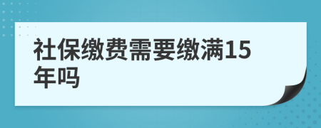 社保缴费需要缴满15年吗