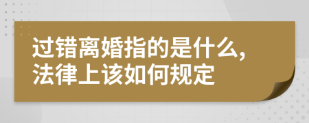 过错离婚指的是什么,法律上该如何规定