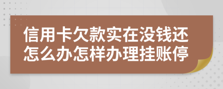 信用卡欠款实在没钱还怎么办怎样办理挂账停