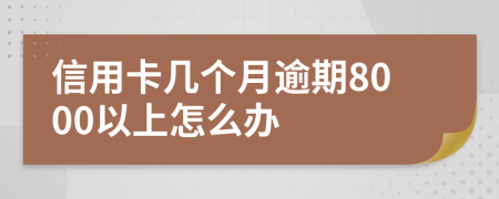 信用卡几个月逾期8000以上怎么办