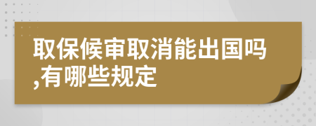 取保候审取消能出国吗,有哪些规定