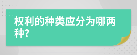 权利的种类应分为哪两种？