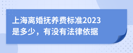 上海离婚抚养费标准2023是多少，有没有法律依据