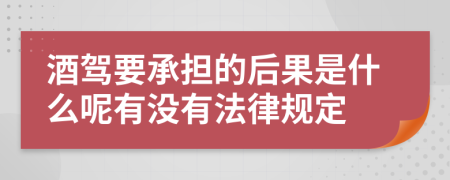 酒驾要承担的后果是什么呢有没有法律规定