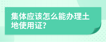 集体应该怎么能办理土地使用证？