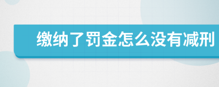 缴纳了罚金怎么没有减刑