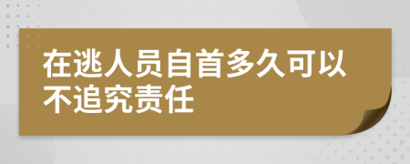 在逃人员自首多久可以不追究责任