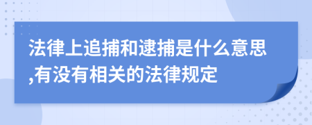 法律上追捕和逮捕是什么意思,有没有相关的法律规定