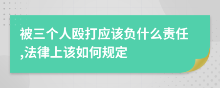 被三个人殴打应该负什么责任,法律上该如何规定