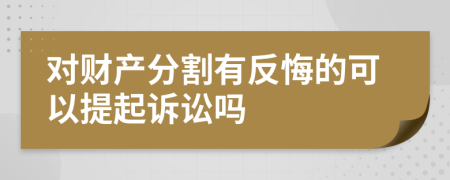 对财产分割有反悔的可以提起诉讼吗