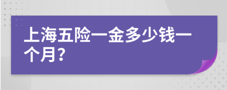 上海五险一金多少钱一个月？