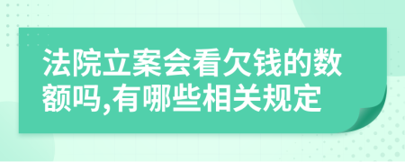 法院立案会看欠钱的数额吗,有哪些相关规定