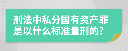 刑法中私分国有资产罪是以什么标准量刑的?