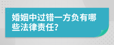 婚姻中过错一方负有哪些法律责任？