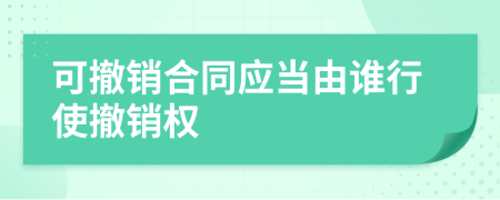 可撤销合同应当由谁行使撤销权