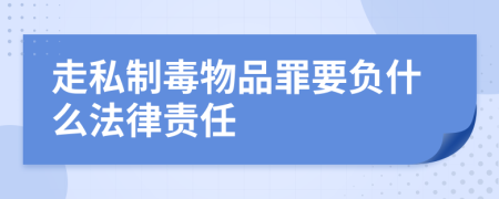 走私制毒物品罪要负什么法律责任