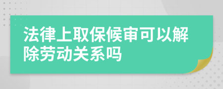 法律上取保候审可以解除劳动关系吗