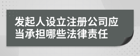 发起人设立注册公司应当承担哪些法律责任