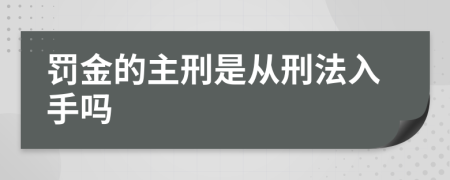 罚金的主刑是从刑法入手吗