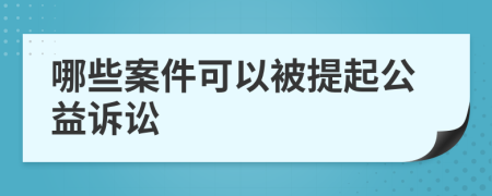 哪些案件可以被提起公益诉讼