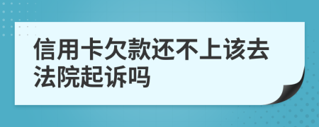 信用卡欠款还不上该去法院起诉吗