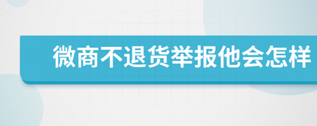 微商不退货举报他会怎样