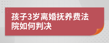 孩子3岁离婚抚养费法院如何判决