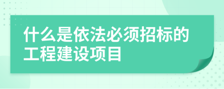 什么是依法必须招标的工程建设项目