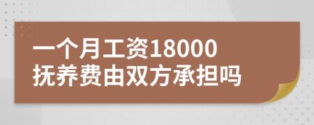 一个月工资18000抚养费由双方承担吗